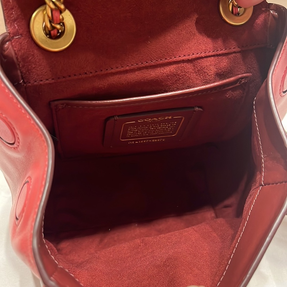 Coach Pink Leather Turnlock Mini Backpack with Gold Hardware - Picture 3 of 7